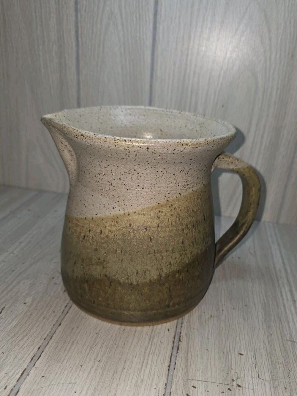 John Graves Hand Thrown Pottery Large Pitcher 7" Signed Studio Art Stoneware